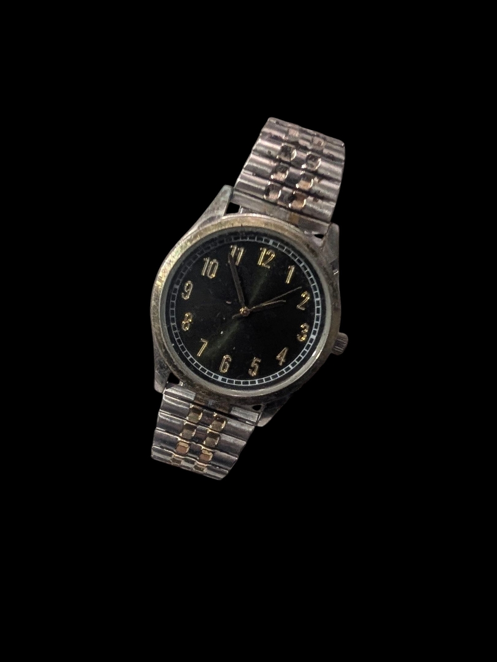 George Two-Tone Bracelet Black Dial Men's Watch